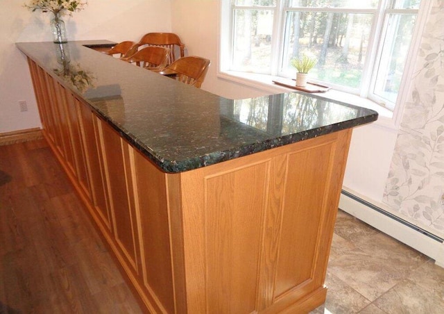 144 Dogwood Dr, Jim Thorpe, PA 18229 - bar area with baseboard heating, baseboards, and wood finished floors