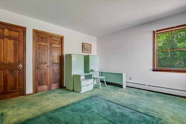 1163 Bush Rd, Cresco, PA 18326 - carpeted bedroom with two closets and a baseboard radiator