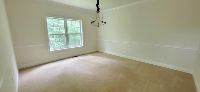 259 Great Bear Way E, Stroudsburg, PA 18302 - unfurnished room with a chandelier, crown molding, and carpet floors