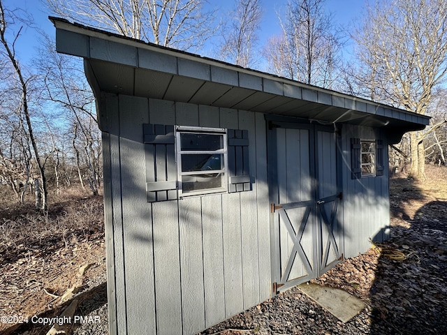 view of shed