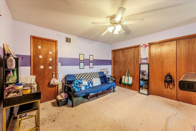 225 Northpark Dr W, East Stroudsburg, PA 18302 - sitting room with carpet flooring and a ceiling fan