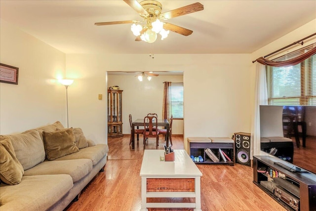 225 Northpark Dr W, East Stroudsburg, PA 18302 - living room with ceiling fan and light wood-type flooring
