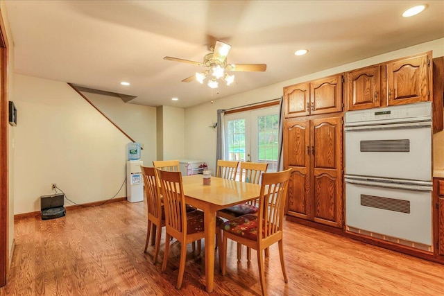 225 Northpark Dr W, East Stroudsburg, PA 18302 - dining room featuring light wood-style flooring, a ceiling fan, and recessed lighting