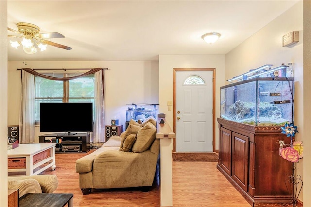 225 Northpark Dr W, East Stroudsburg, PA 18302 - entrance foyer featuring light wood-style flooring and ceiling fan