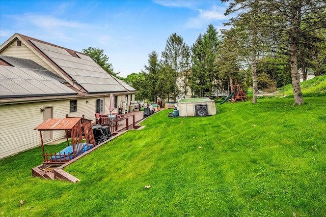 225 Northpark Dr W, East Stroudsburg, PA 18302 - view of grassy yard with a swimming pool
