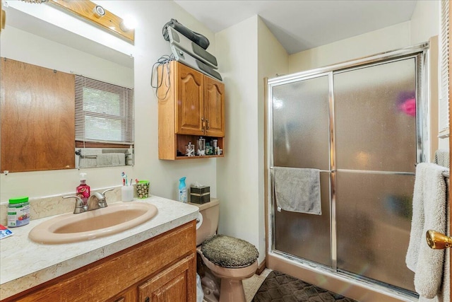 225 Northpark Dr W, East Stroudsburg, PA 18302 - full bathroom with a stall shower, toilet, and vanity
