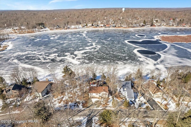 view of snowy aerial view