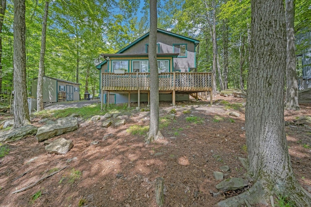 38 N Fairway Dr, Lake Ariel, PA 18436 - rear view of property featuring a deck and an outbuilding