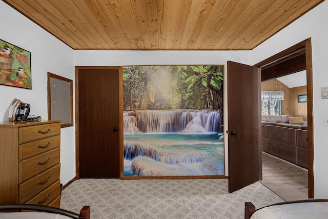 38 N Fairway Dr, Lake Ariel, PA 18436 - bedroom featuring wood ceiling, access to outside, and carpet