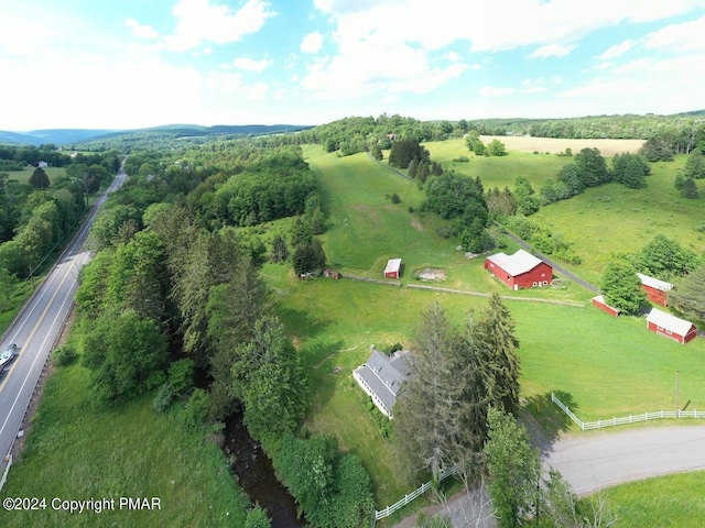 bird's eye view with a rural view