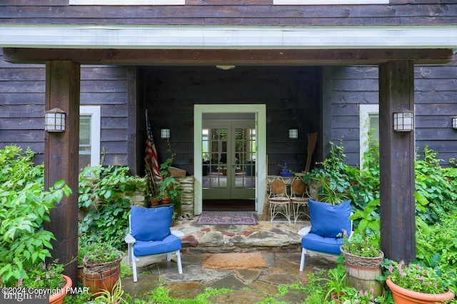 entrance to property with french doors