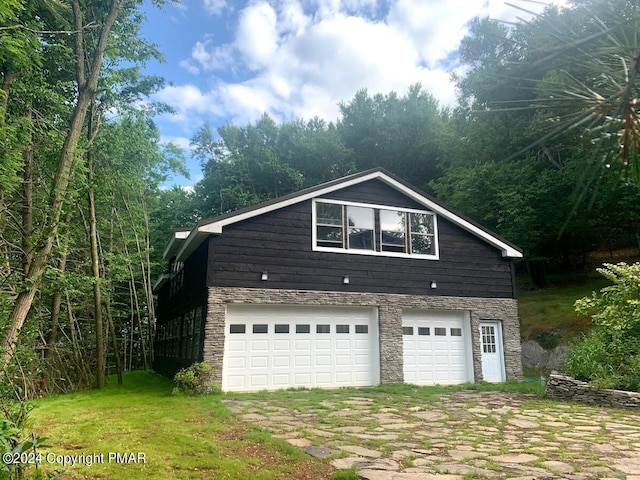 garage with driveway