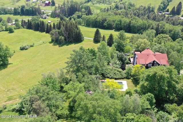 aerial view with a forest view