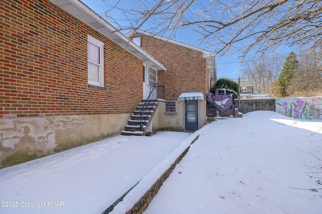 view of snowy exterior