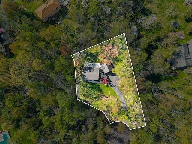 aerial view of property's location featuring property parcel outlined