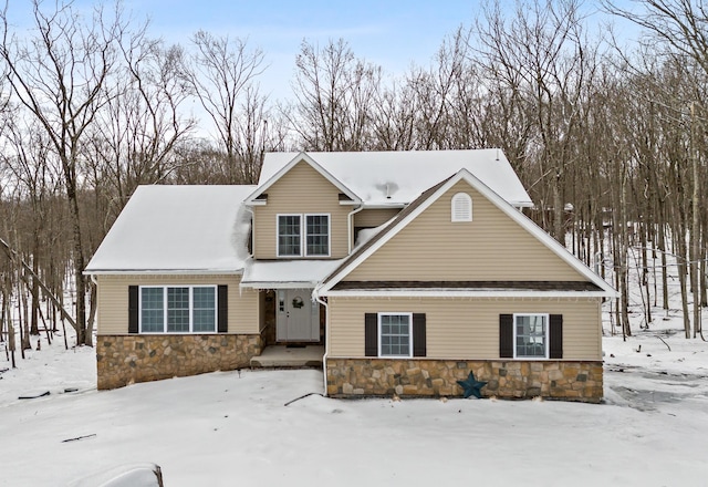 view of front of property with stone siding