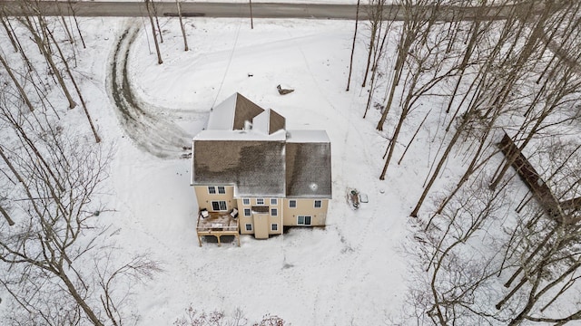 view of snowy aerial view