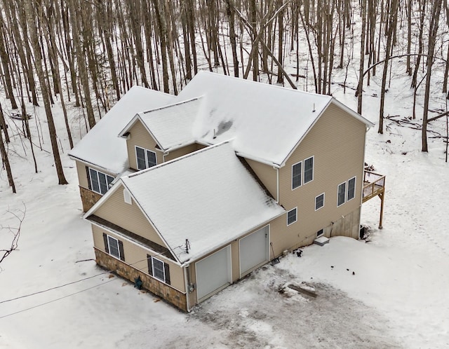 view of snowy aerial view