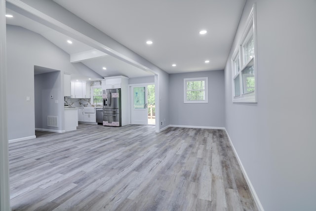 1005 Country Place Dr, Coolbaugh Township, PA 18466 - unfurnished living room featuring light wood-type flooring, recessed lighting, and baseboards