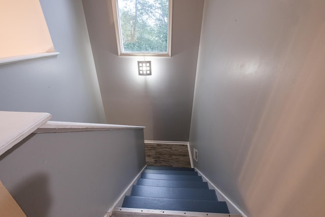 5104 Lake Dr, East Stroudsburg, PA 18301 - stairs with wood finished floors and baseboards