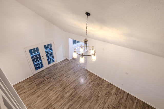5104 Lake Dr, East Stroudsburg, PA 18301 - detailed view of french doors, a chandelier, and wood finished floors