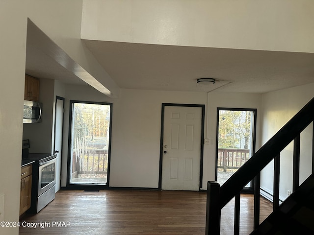 entrance foyer featuring wood finished floors