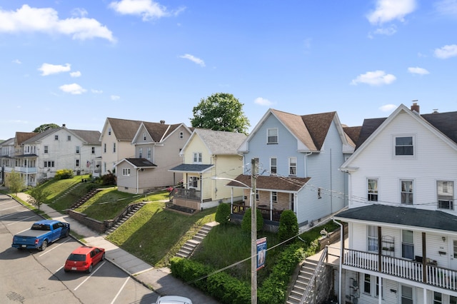 aerial perspective of suburban area