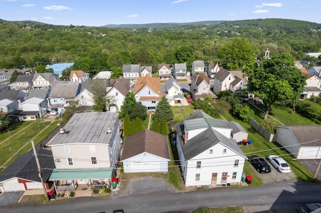 aerial perspective of suburban area featuring a forest