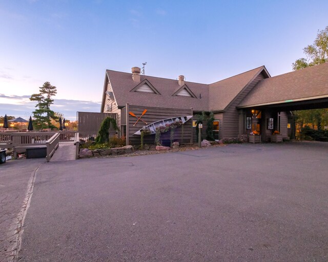 355 Windy Bush Rd, Pocono Pines, PA 18350 - view of front of property featuring a chimney