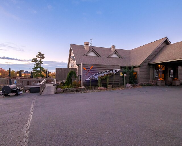 355 Windy Bush Rd, Pocono Pines, PA 18350 - view of front of property featuring a chimney