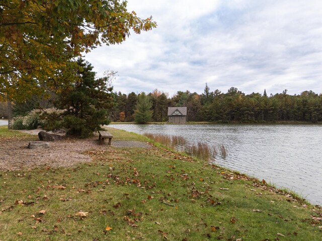 355 Windy Bush Rd, Pocono Pines, PA 18350 - water view featuring a forest