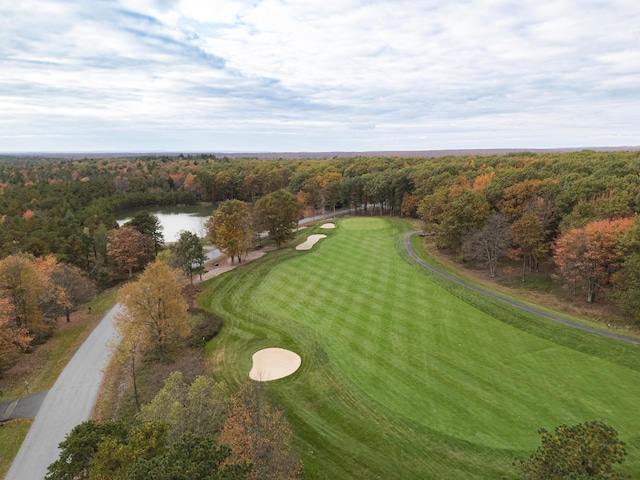 355 Windy Bush Rd, Pocono Pines, PA 18350 - aerial overview of property's location featuring a local golf course, a forest, and a nearby body of water