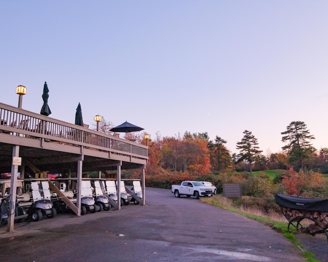 355 Windy Bush Rd, Pocono Pines, PA 18350 - view of parking at dusk