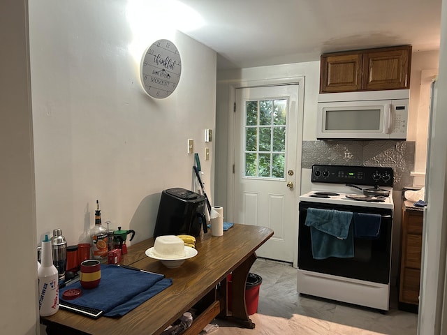 22 Quay Ave, Mount Pocono, PA 18344 - kitchen featuring white appliances and light marble finish floors