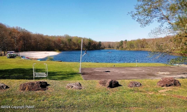 property view of water featuring a view of trees