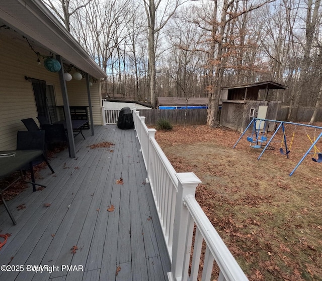 deck with a playground