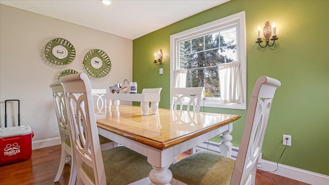 106 Silver Ln, Cresco, PA 18326 - dining space with wood finished floors and baseboards