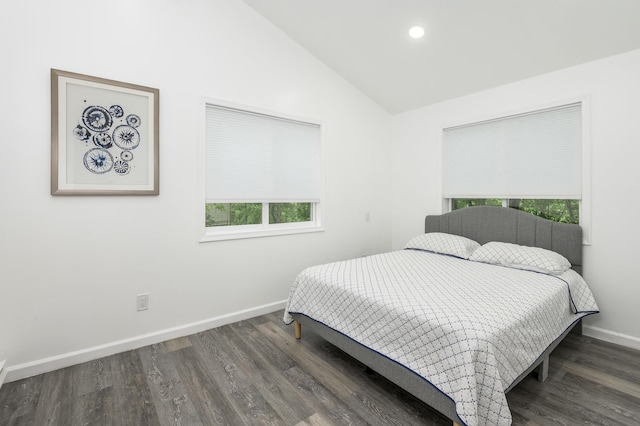 2162 Glasgow Dr, Bushkill, PA 18324 - bedroom with wood finished floors, vaulted ceiling, and recessed lighting