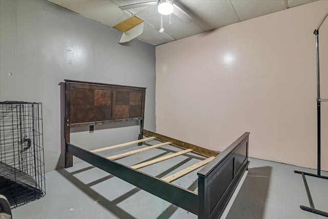 446 Dew Drop Dr, Jim Thorpe, PA 18229 - bedroom featuring concrete flooring and a ceiling fan
