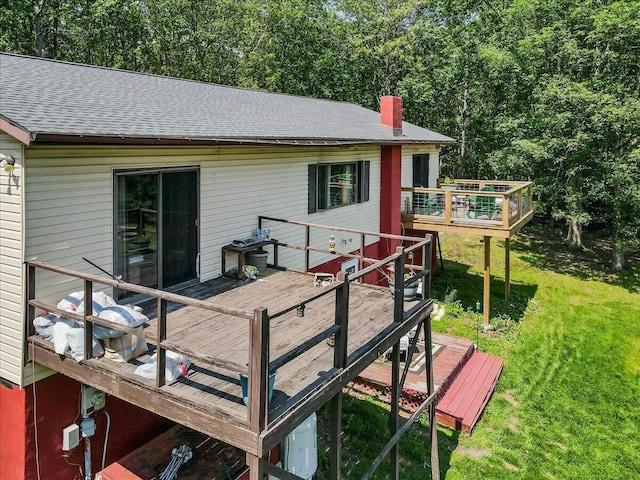 446 Dew Drop Dr, Jim Thorpe, PA 18229 - deck featuring a lawn