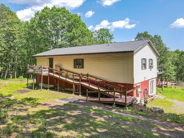 446 Dew Drop Dr, Jim Thorpe, PA 18229 - rear view of property with a wooden deck