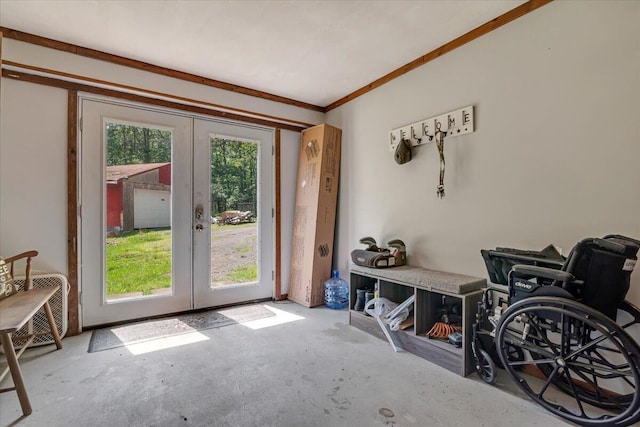 446 Dew Drop Dr, Jim Thorpe, PA 18229 - doorway to outside with french doors and concrete flooring