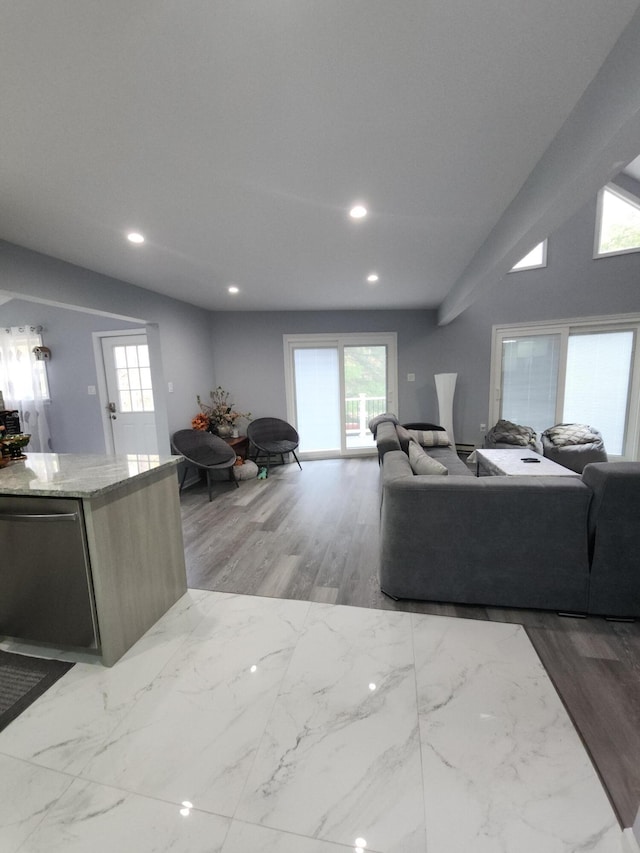 419 Quaker Ct, Pocono Lake, PA 18347 - living area featuring recessed lighting and wood finished floors