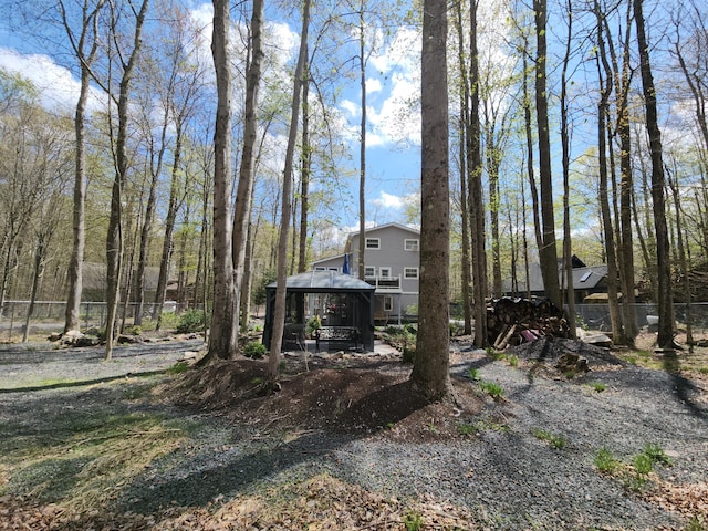 419 Quaker Ct, Pocono Lake, PA 18347 - view of yard featuring a gazebo and fence