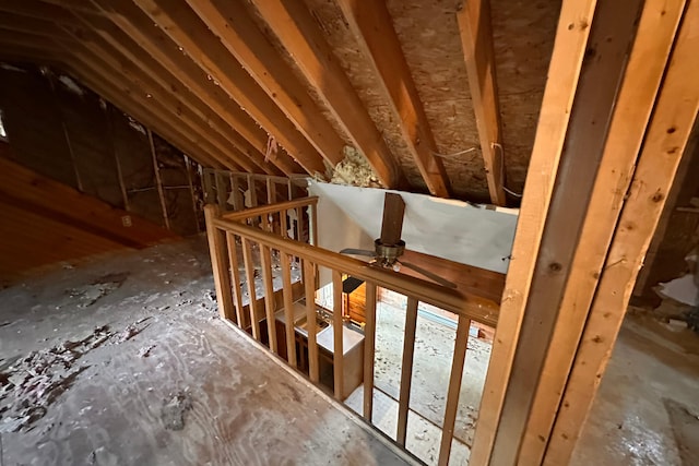 9416 Juniper Dr, Tobyhanna, PA 18466 - unfinished attic with an upstairs landing