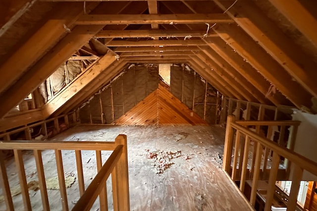 9416 Juniper Dr, Tobyhanna, PA 18466 - attic featuring an upstairs landing