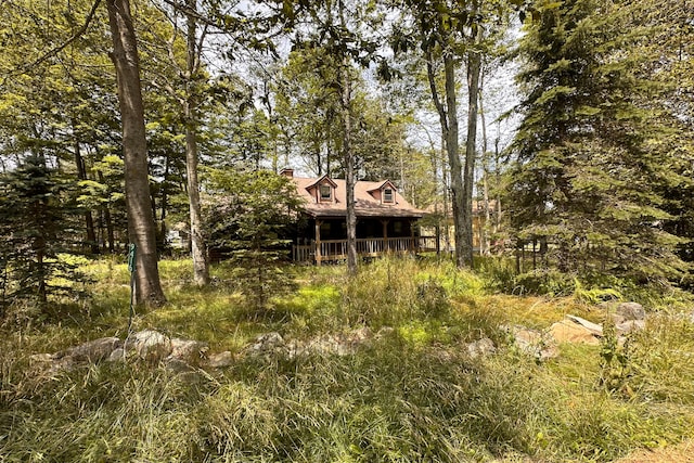 9416 Juniper Dr, Tobyhanna, PA 18466 - back of property with a chimney