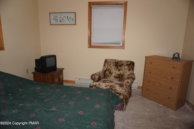 bedroom featuring baseboard heating