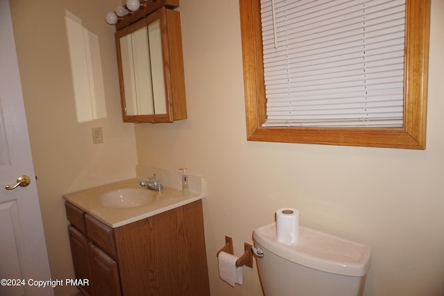 bathroom with toilet and vanity