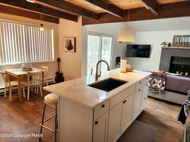 488 Country Place Dr, Tobyhanna, PA 18466 - kitchen featuring a sink, light wood-style floors, and open floor plan